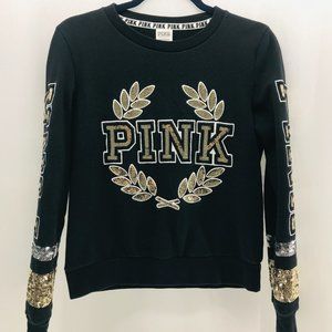 Pink Black and Gold Sequin Bling Sweatshirt